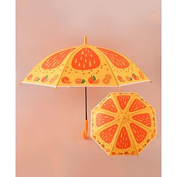 Babyhug Free Size Umbrella with Orange Print - Multicolor