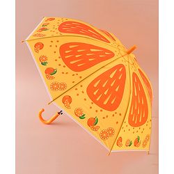 Babyhug Free Size Umbrella with Orange Print - Multicolor