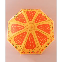 Babyhug Free Size Umbrella with Orange Print - Multicolor