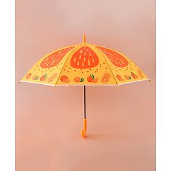 Babyhug Free Size Umbrella with Orange Print - Multicolor