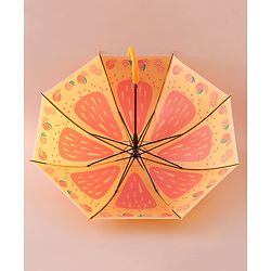 Babyhug Free Size Umbrella with Orange Print - Multicolor