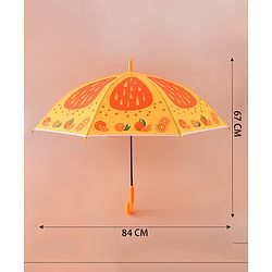 Babyhug Free Size Umbrella with Orange Print - Multicolor