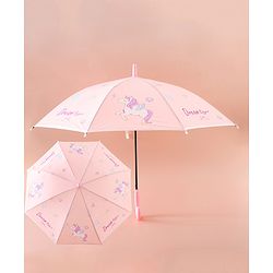 Babyhug Free Size Umbrella with Unicorn Print - Pink