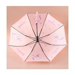 Babyhug Free Size Umbrella with Unicorn Print - Pink