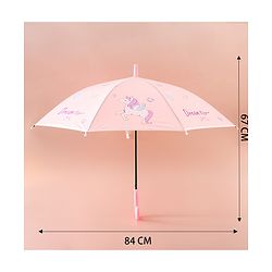 Babyhug Free Size Umbrella with Unicorn Print - Pink