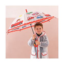 Babyhug Free Size Umbrella with Car Print - Red