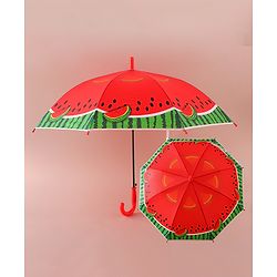 Babyhug Free Size Umbrella with Watermelon Print - Red