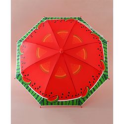 Babyhug Free Size Umbrella with Watermelon Print - Red