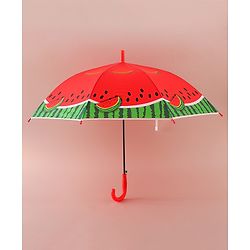 Babyhug Free Size Umbrella with Watermelon Print - Red