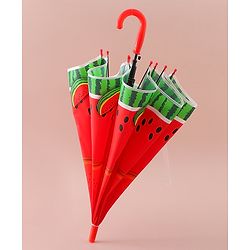 Babyhug Free Size Umbrella with Watermelon Print - Red