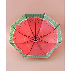 Babyhug Free Size Umbrella with Watermelon Print - Red