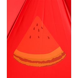 Babyhug Free Size Umbrella with Watermelon Print - Red