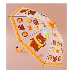 Babyhug Free Size Umbrella with Teddy Bear Print - Yellow