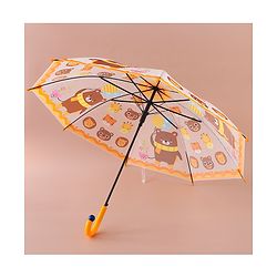 Babyhug Free Size Umbrella with Teddy Bear Print - Yellow