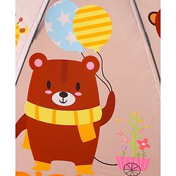 Babyhug Free Size Umbrella with Teddy Bear Print - Yellow