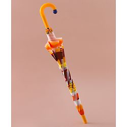 Babyhug Free Size Umbrella with Teddy Bear Print - Yellow