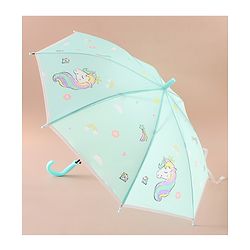 Babyhug Free Size Umbrella with Unicorn Print - Sea Green