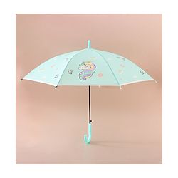 Babyhug Free Size Umbrella with Unicorn Print - Sea Green