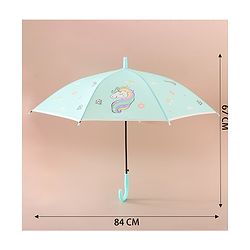 Babyhug Free Size Umbrella with Unicorn Print - Sea Green
