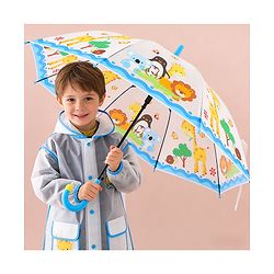 Babyhug Free Size Umbrella with Animal Print - White