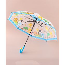 Babyhug Free Size Umbrella with Animal Print - White