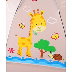 Babyhug Free Size Umbrella with Animal Print - White