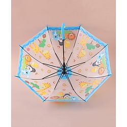 Babyhug Free Size Umbrella with Animal Print - White