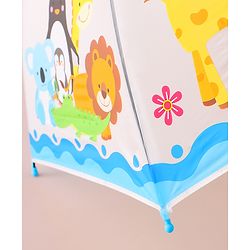 Babyhug Free Size Umbrella with Animal Print - White