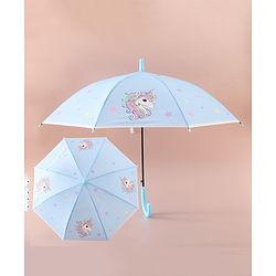 Babyhug Free Size Umbrella with Unicorn Print - Blue