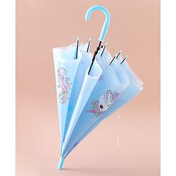 Babyhug Free Size Umbrella with Unicorn Print - Blue