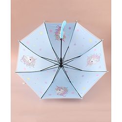 Babyhug Free Size Umbrella with Unicorn Print - Blue