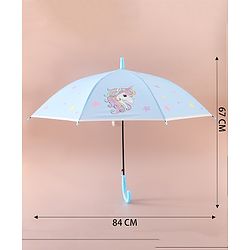 Babyhug Free Size Umbrella with Unicorn Print - Blue