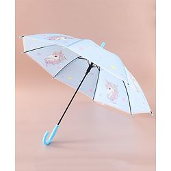 Babyhug Free Size Umbrella with Unicorn Print - Blue