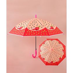Babyhug Kids Umbrella With Dragon Fruit Print - Dark Pink
