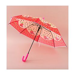 Babyhug Kids Umbrella With Dragon Fruit Print - Dark Pink