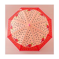Babyhug Kids Umbrella With Dragon Fruit Print - Dark Pink