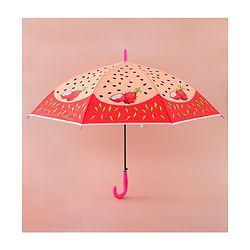 Babyhug Kids Umbrella With Dragon Fruit Print - Dark Pink