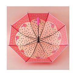 Babyhug Kids Umbrella With Dragon Fruit Print - Dark Pink