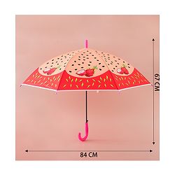 Babyhug Kids Umbrella With Dragon Fruit Print - Dark Pink