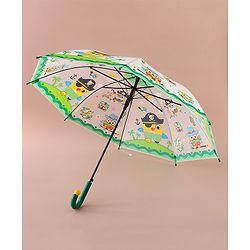 Babyhug Free Size Umbrella With Penguin Print - Green