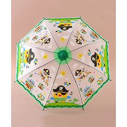 Babyhug Free Size Umbrella With Penguin Print - Green