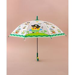 Babyhug Free Size Umbrella With Penguin Print - Green