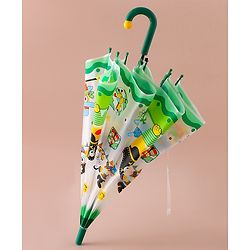 Babyhug Free Size Umbrella With Penguin Print - Green