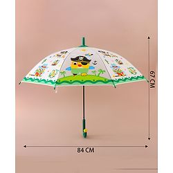 Babyhug Free Size Umbrella With Penguin Print - Green