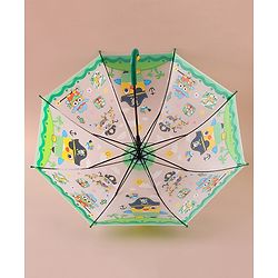 Babyhug Free Size Umbrella With Penguin Print - Green