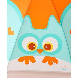 Babyhug Free Size Umbrella with Owl Print - Sea Green