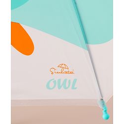 Babyhug Free Size Umbrella with Owl Print - Sea Green