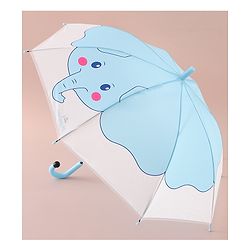 Babyhug Free Size Umbrella with Elephant Print - Light Blue