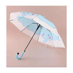 Babyhug Free Size Umbrella with Elephant Print - Light Blue