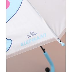 Babyhug Free Size Umbrella with Elephant Print - Light Blue
